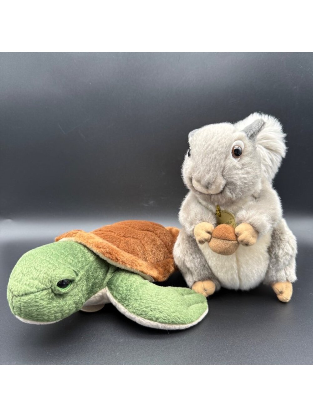 Miyoni Aurora Plush Lot of 2 Sea Turtle Squirrel Stuffed Animal Toy Soft